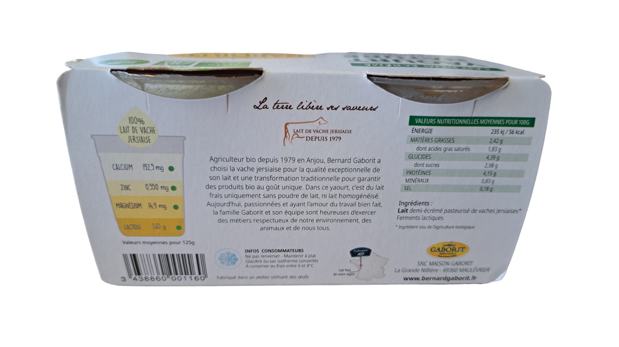 Yaourt nature bio au lait demi-écrémé 4x125g – Image 2