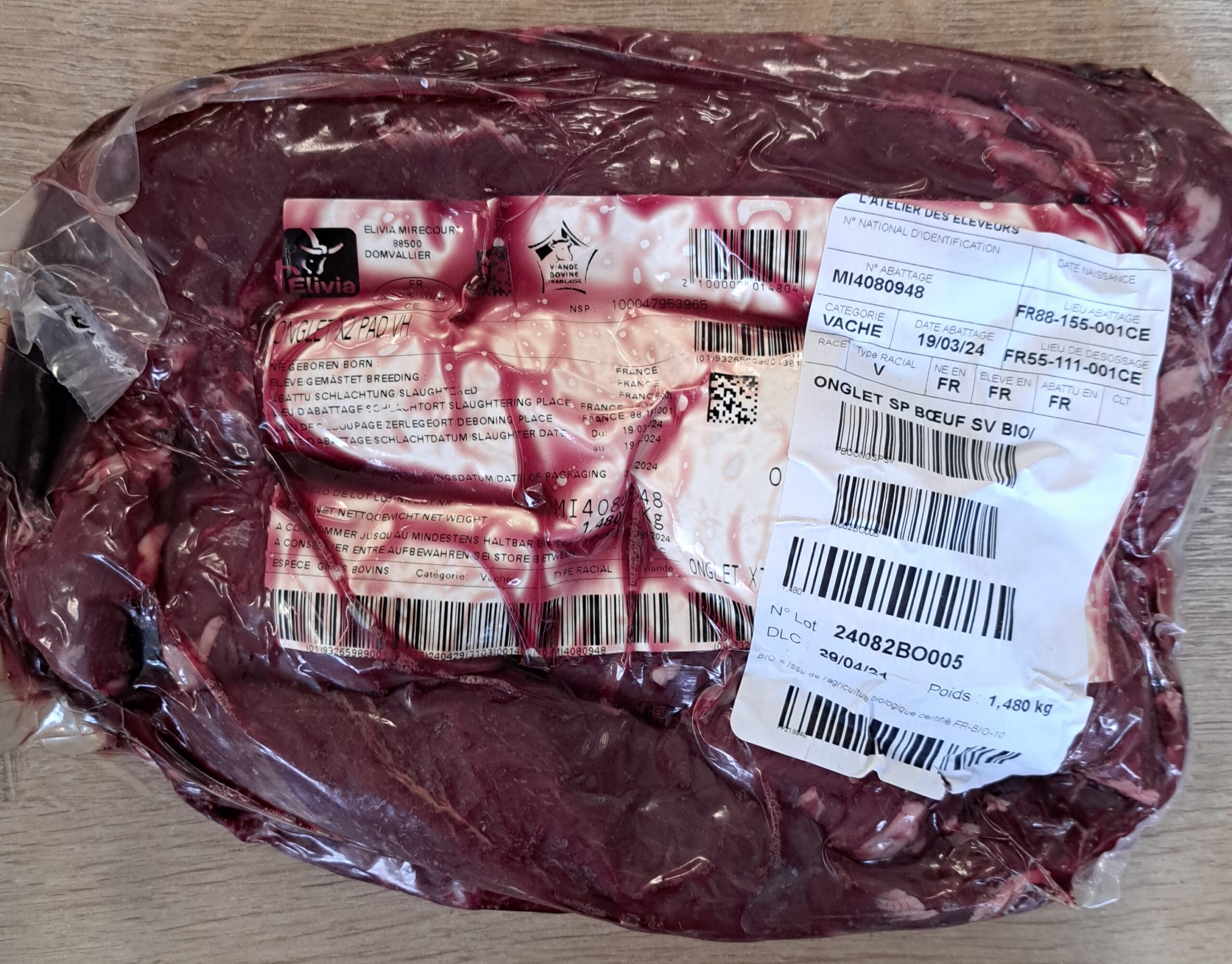 Onglet SP Boeuf SV Bio - 500g