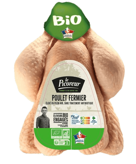 Poulet Entier Jaune Fermier Bio 1,2kg/2,1kg